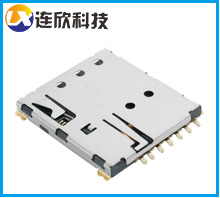 深圳SIM卡座NANO廠家直銷 SIM卡座6+1PIN自彈式 NANO微型小卡槽