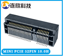 PCI插槽深圳廠家供應MINI PCIE接口 52PIN H9.9/10.0MM